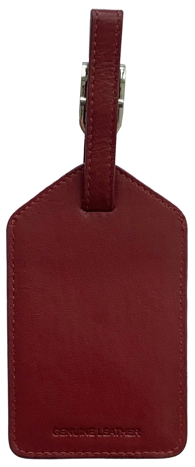 Personalized Monogrammed Leather Luggage Tags - 3 Pack