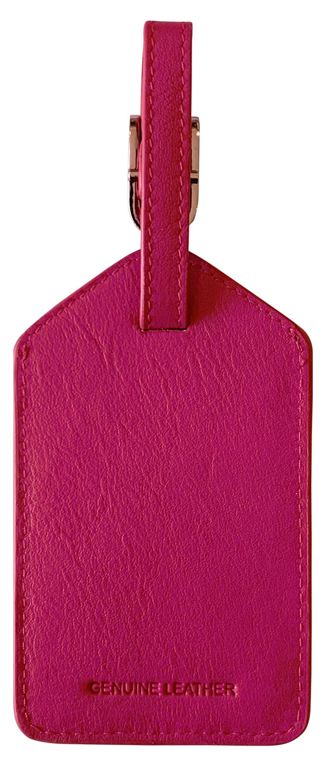 Personalized Monogrammed Leather Luggage Tags - 3 Pack