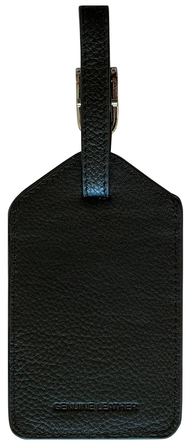 Personalized Monogrammed Leather Luggage Tags - 3 Pack