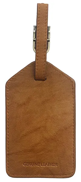Personalized Monogrammed Leather Luggage Tags - 3 Pack