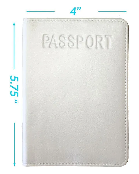 Personalized Monogrammed Leather RFID Passport Cover Holder and Luggage Tag