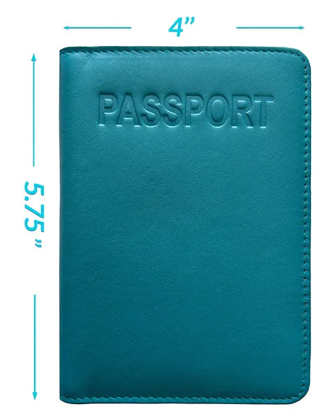 Personalized Monogrammed Leather RFID Passport Cover Holder and Luggage Tag
