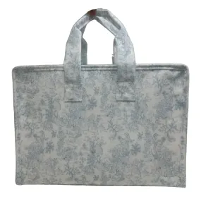 Personalized Nylon Blue Toile Overnight Tote