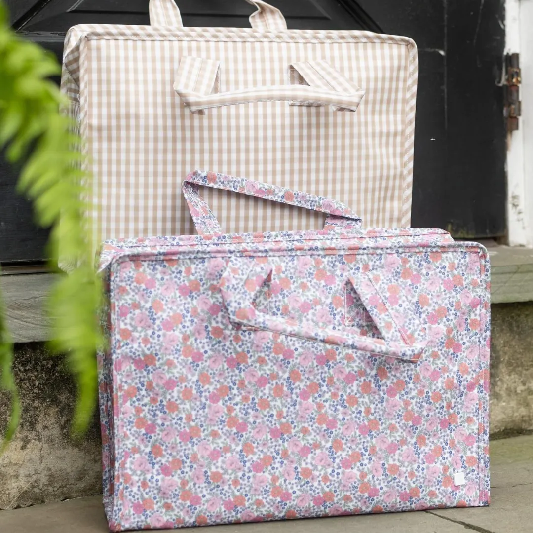 Personalized Nylon Garden Floral Overnight Tote