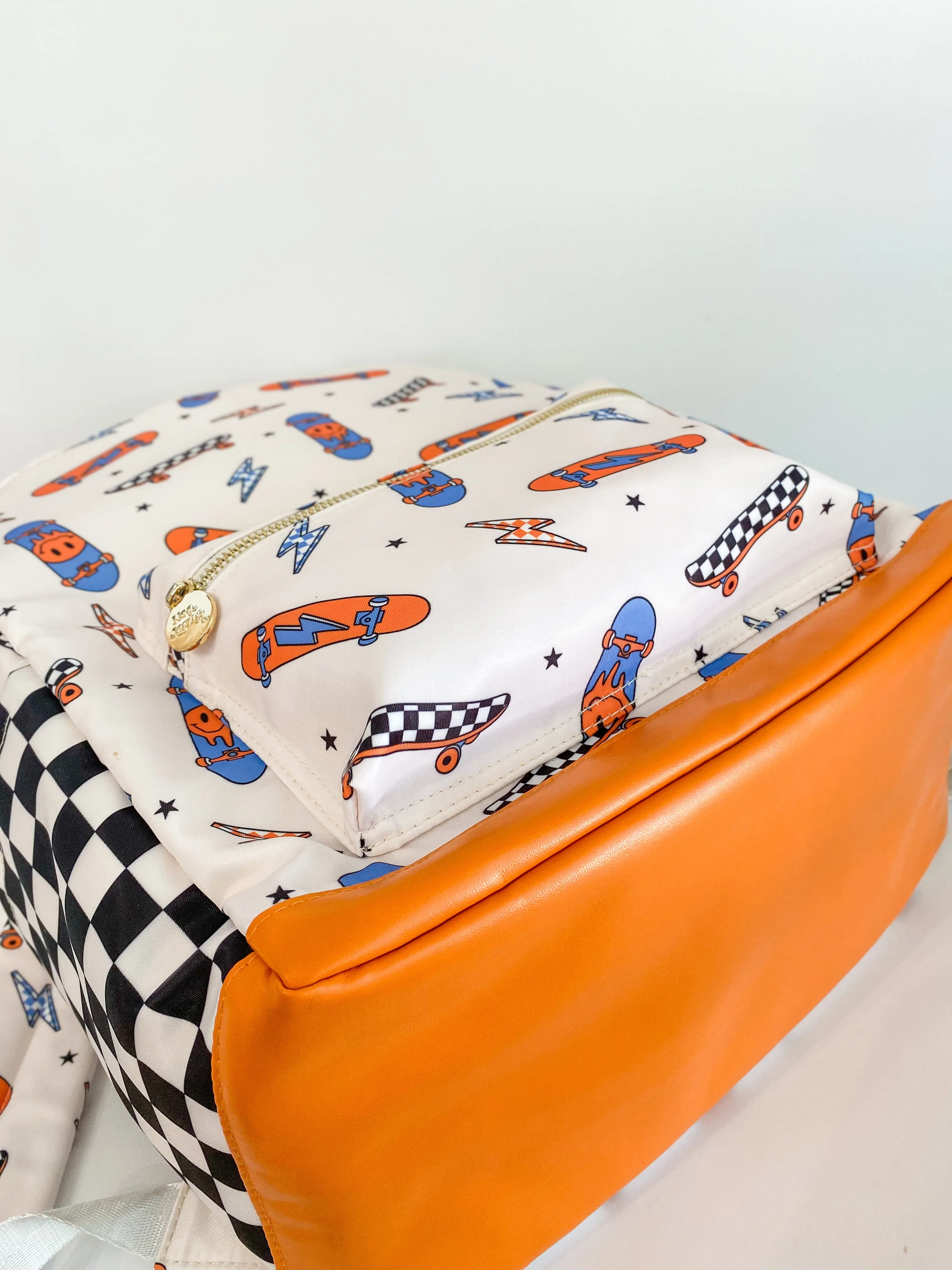 Retro Skateboard Backpack for Boys