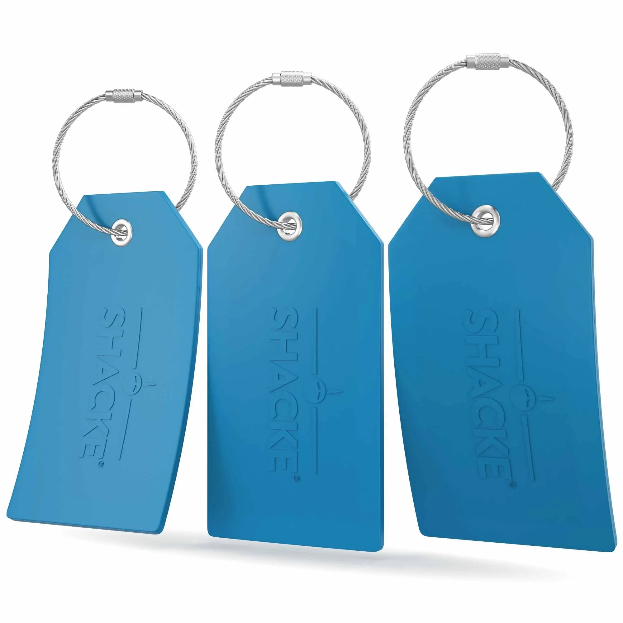 Shacke Luggage Tags with Full Back Privacy Cover w/Steel Loops - Set of 2