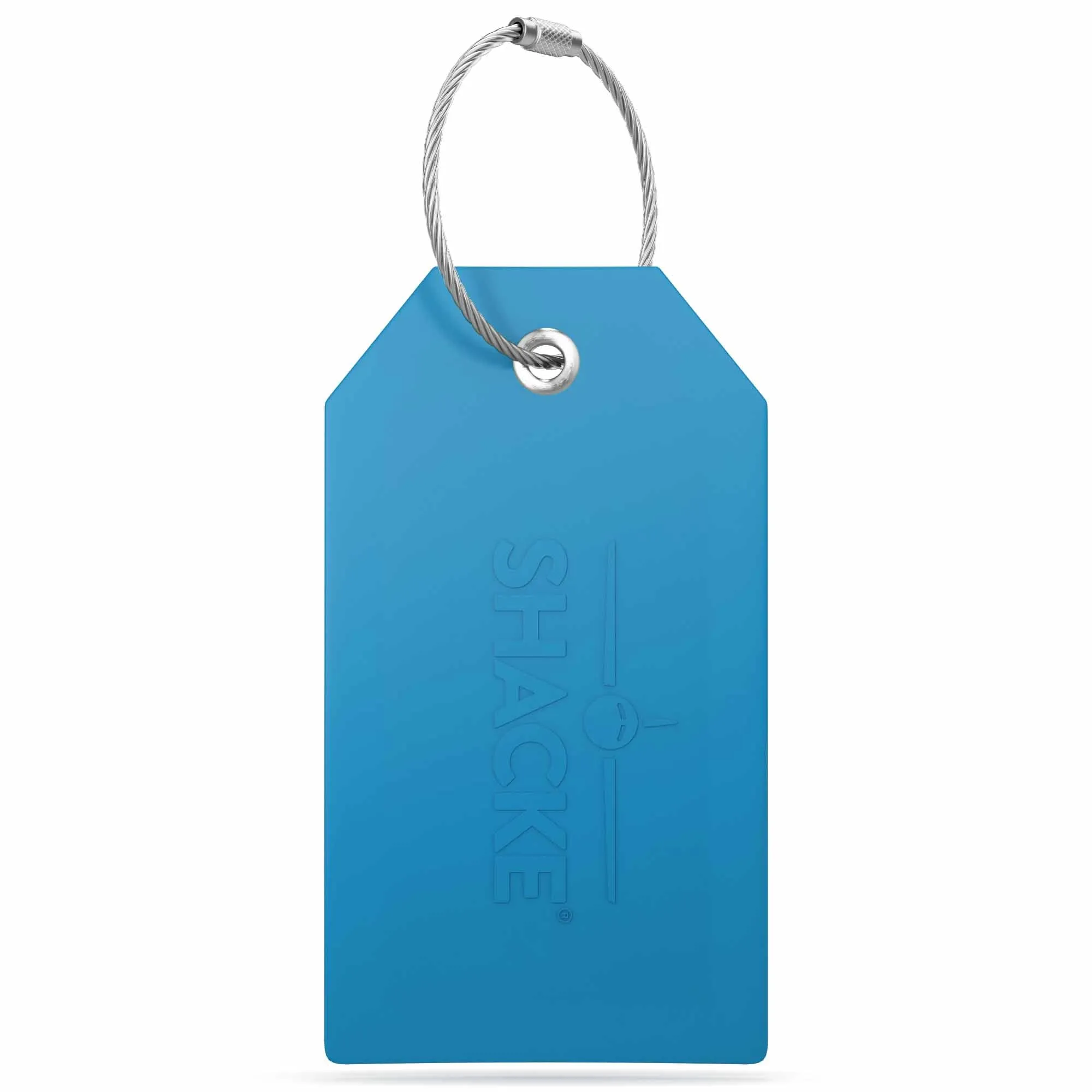 Shacke Luggage Tags with Full Back Privacy Cover w/Steel Loops - Set of 2
