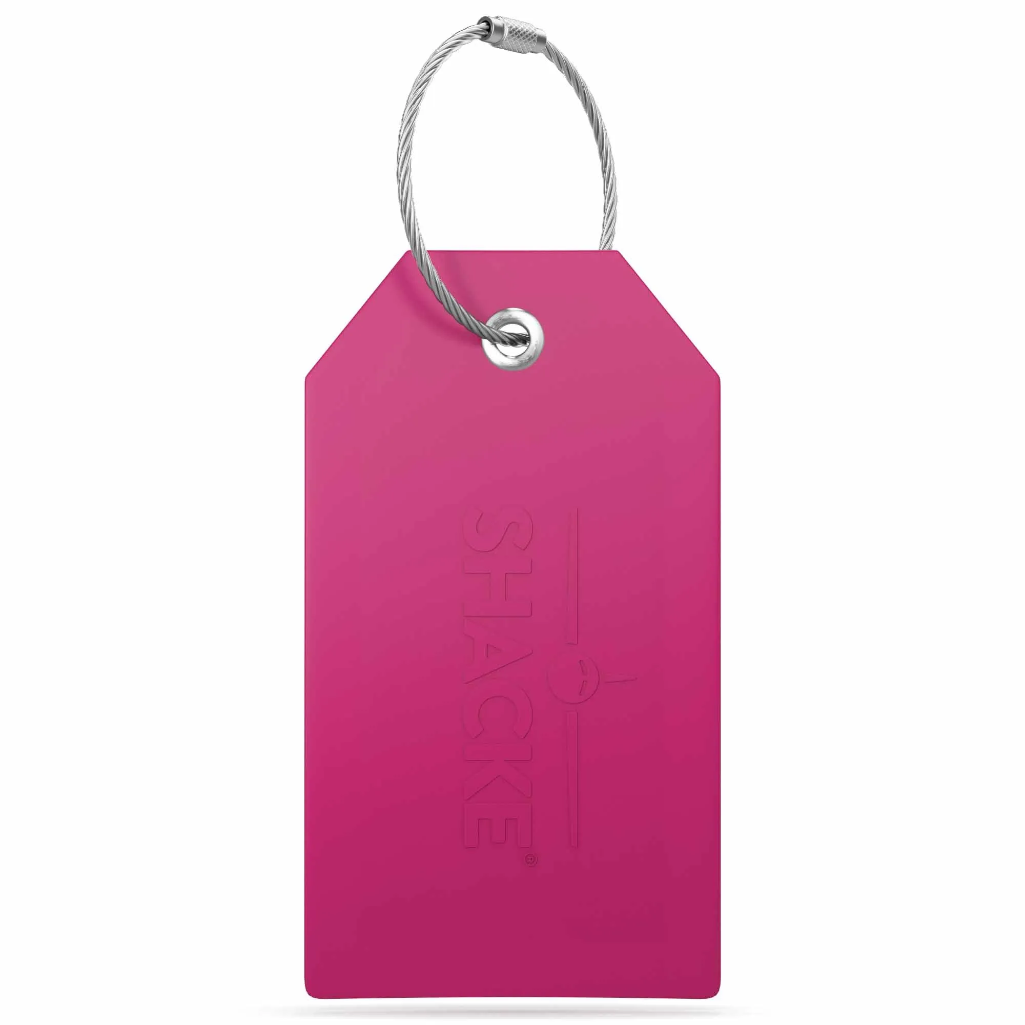 Shacke Luggage Tags with Full Back Privacy Cover w/Steel Loops - Set of 2