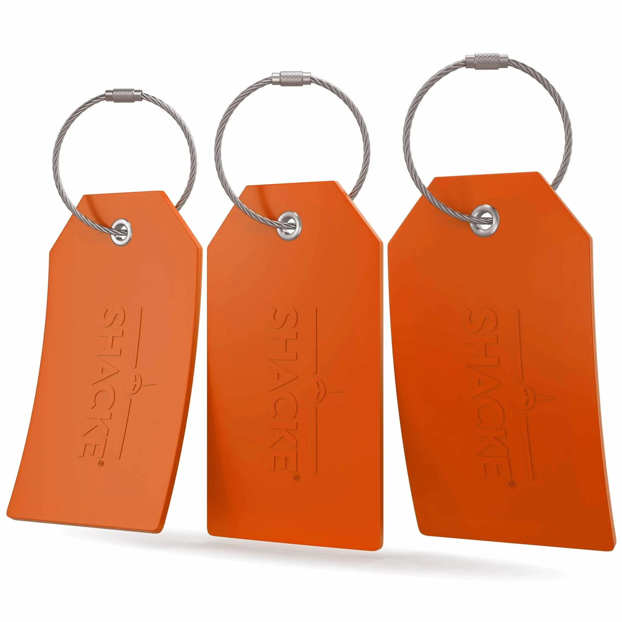 Shacke Luggage Tags with Full Back Privacy Cover w/Steel Loops - Set of 2