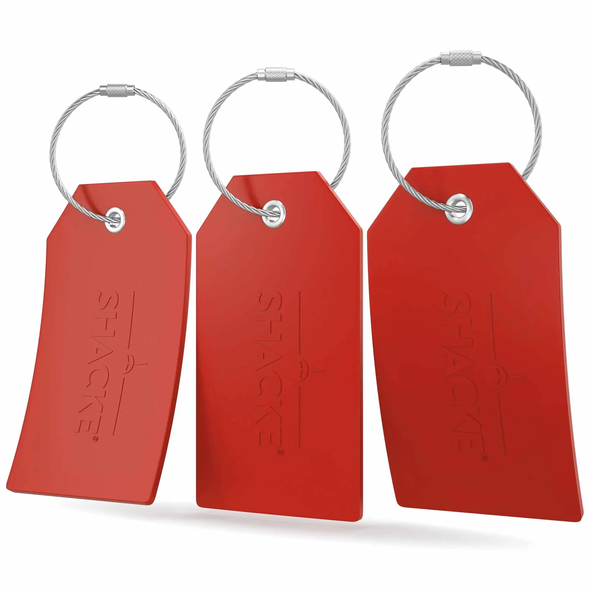 Shacke Luggage Tags with Full Back Privacy Cover w/Steel Loops - Set of 2