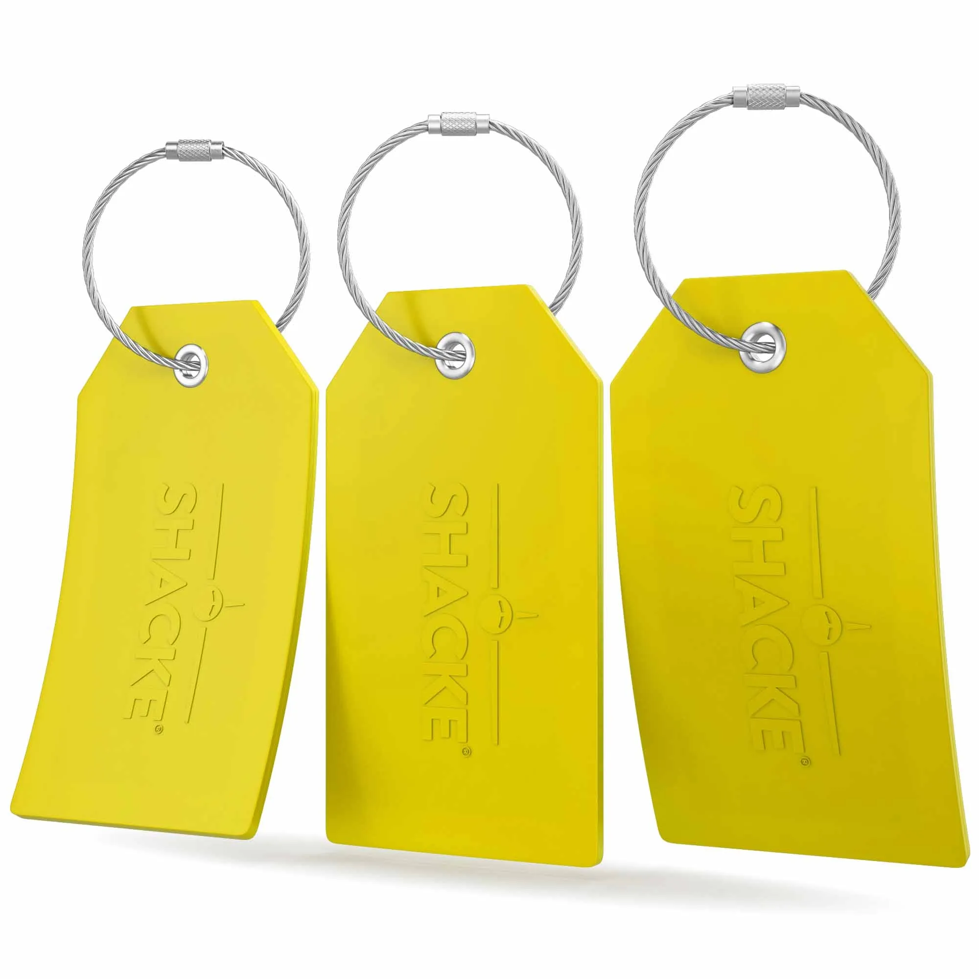Shacke Luggage Tags with Full Back Privacy Cover w/Steel Loops - Set of 2