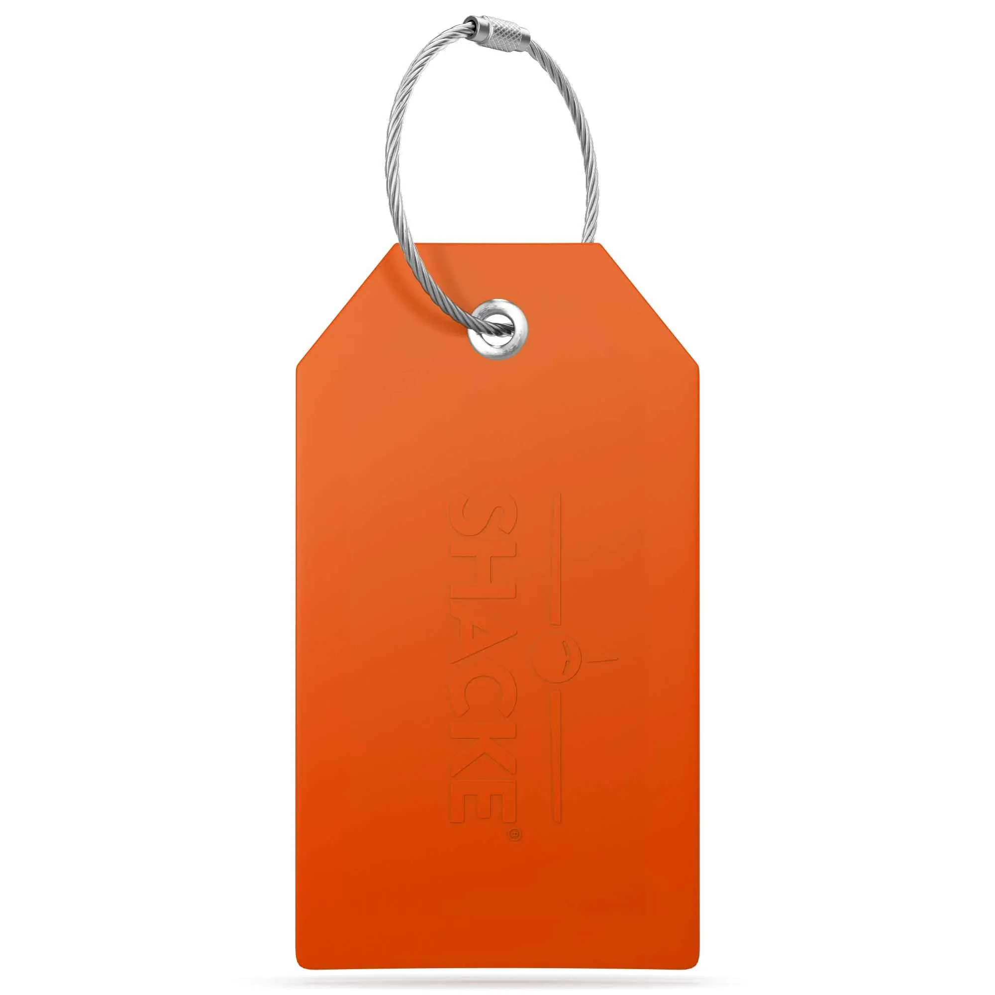 Shacke Luggage Tags with Full Back Privacy Cover w/Steel Loops - Set of 2