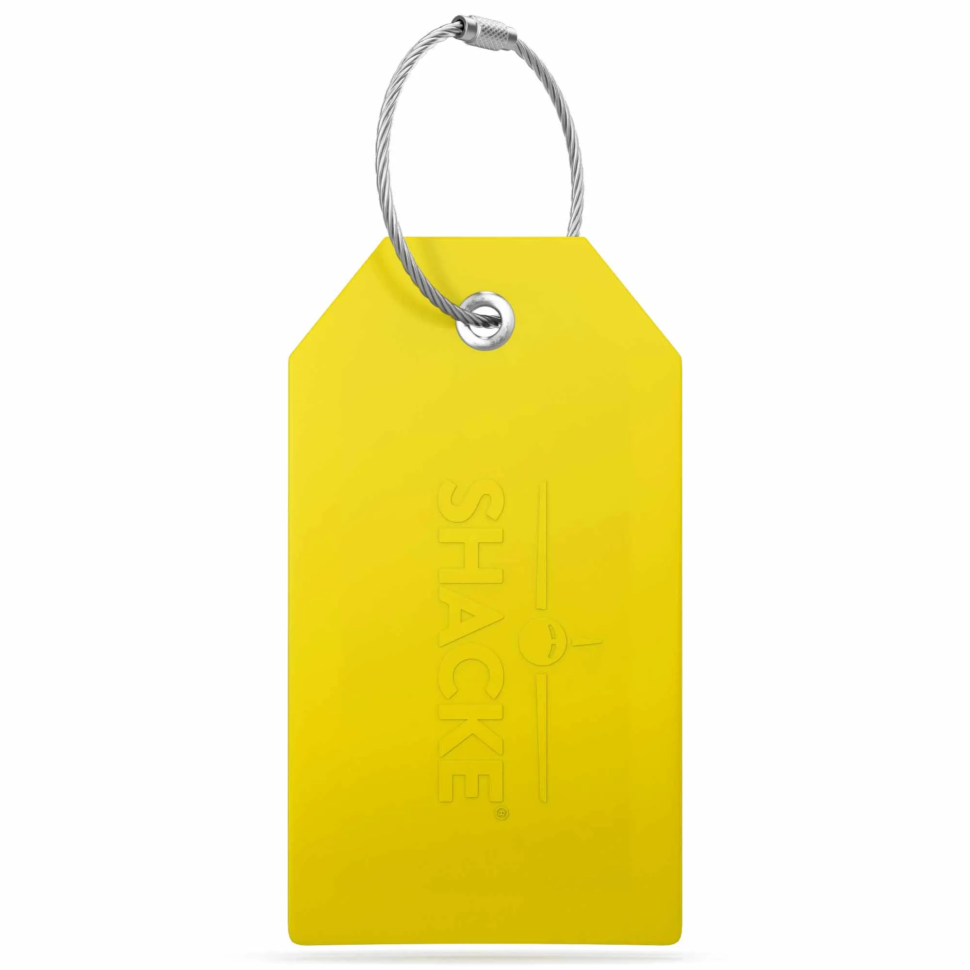 Shacke Luggage Tags with Full Back Privacy Cover w/Steel Loops - Set of 2