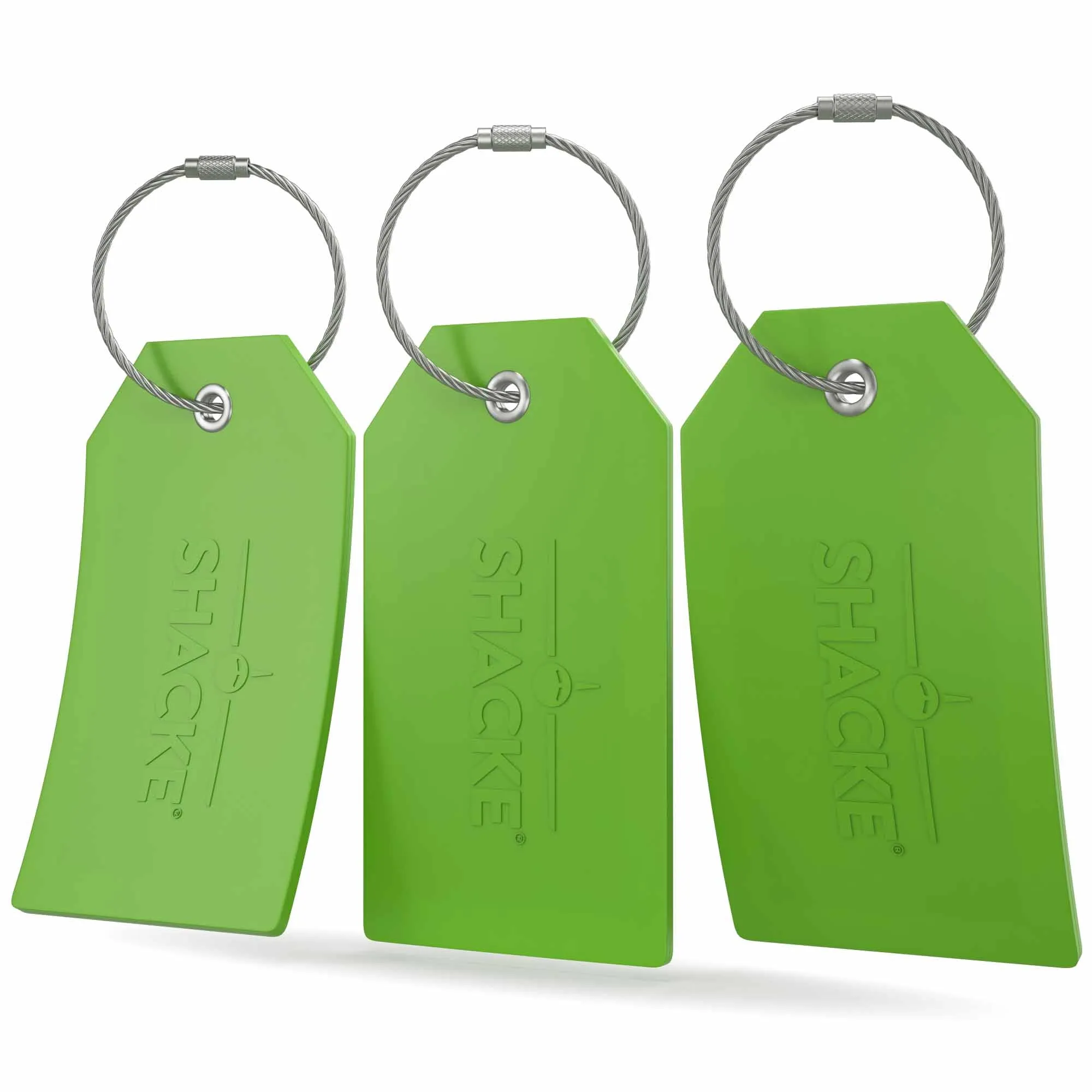Shacke Luggage Tags with Full Back Privacy Cover w/Steel Loops - Set of 2
