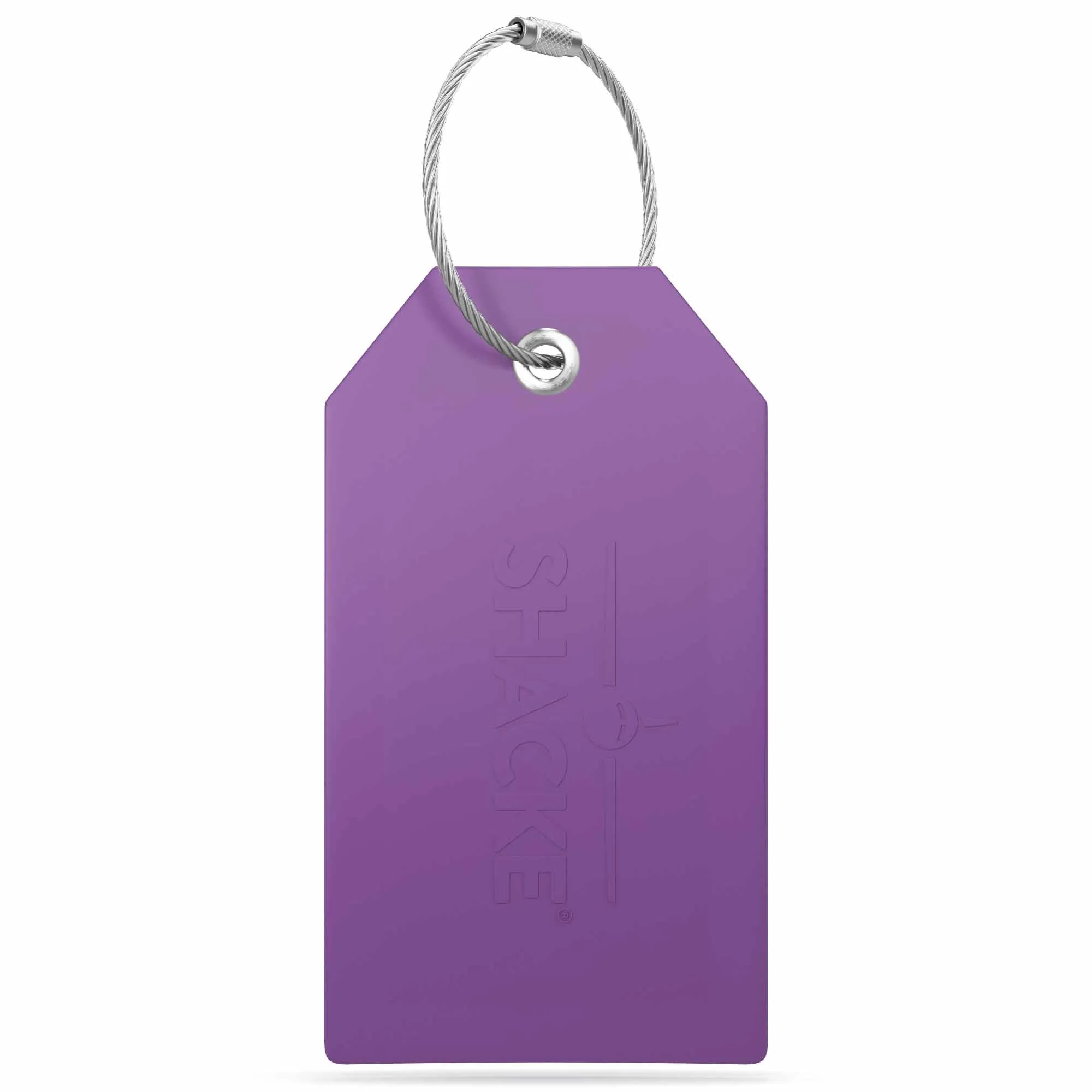 Shacke Luggage Tags with Full Back Privacy Cover w/Steel Loops - Set of 2