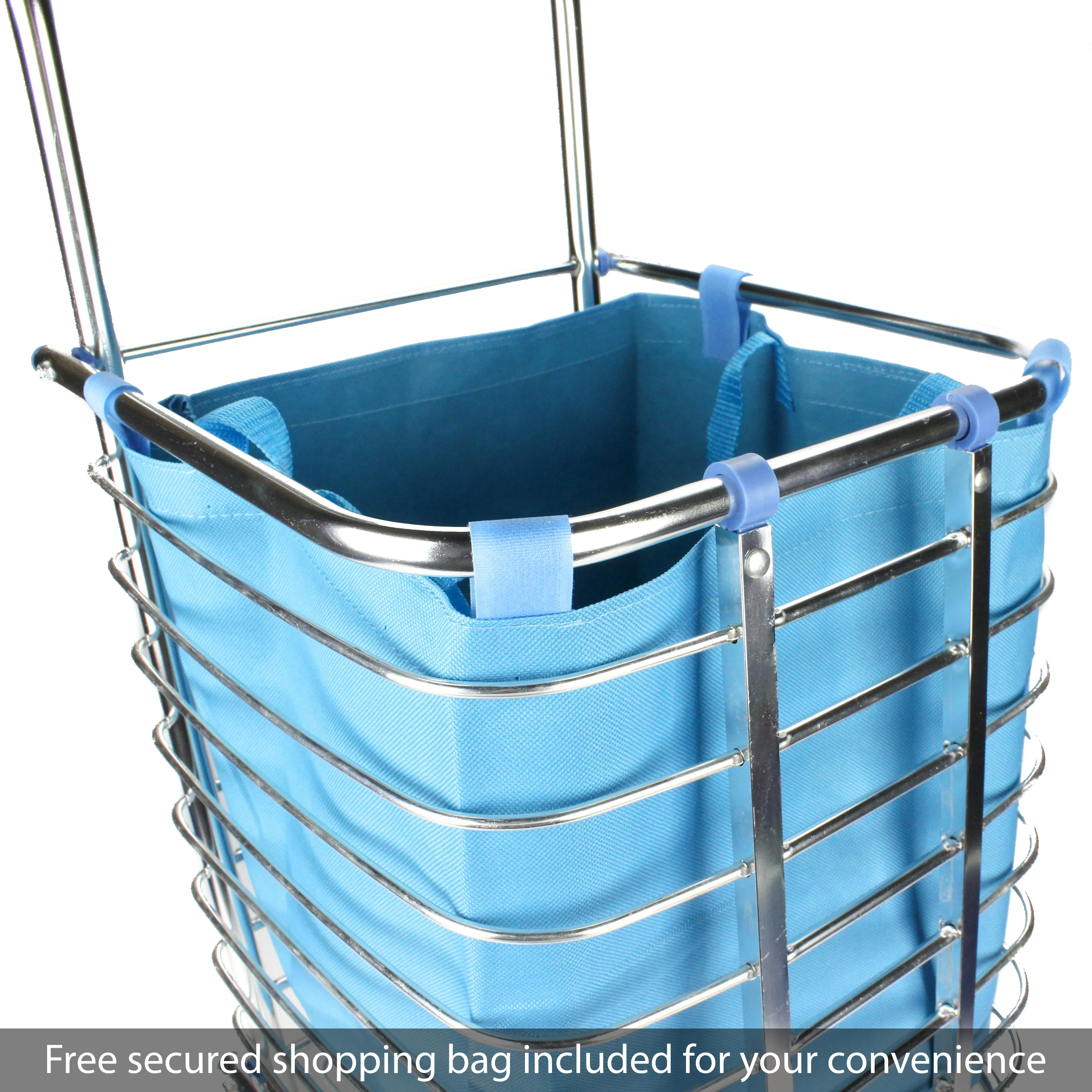 Shopping Cart Carts Trolley Aluminium Foldable Luggage Wheels Folding Basket Bag