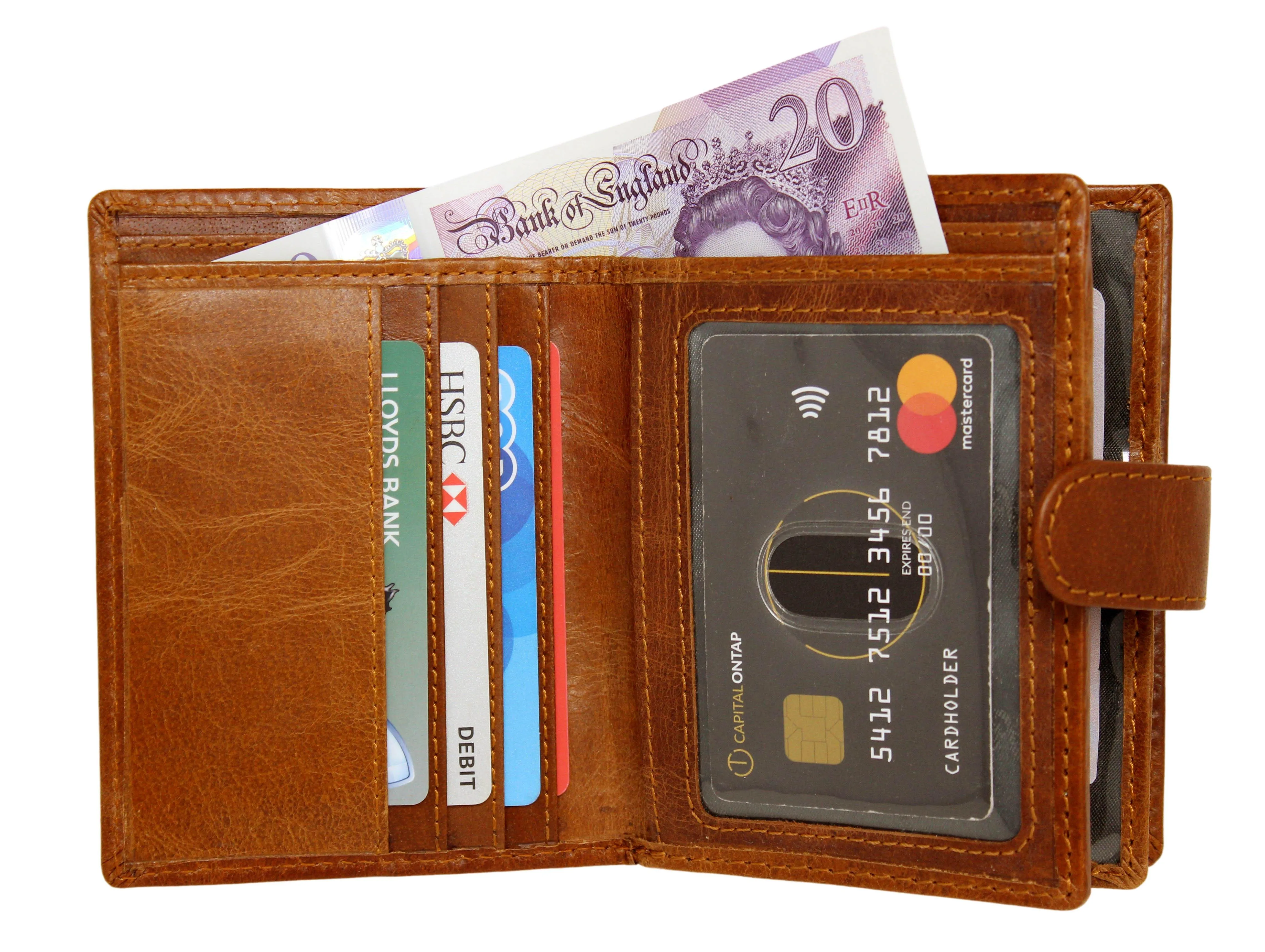 STARHIDE Ladies Genuine Leather Clutch Wallet with Side Zipped Coin Pouch 5525