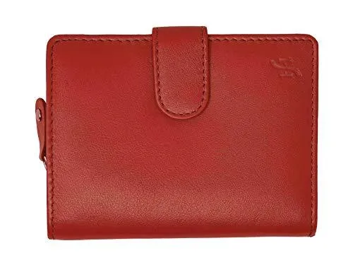 STARHIDE Ladies Genuine Leather Clutch Wallet with Side Zipped Coin Pouch 5525
