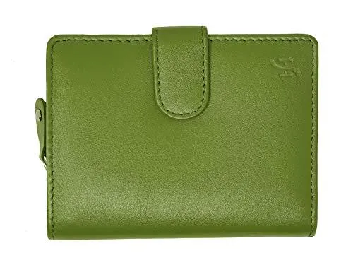 STARHIDE Ladies Genuine Leather Clutch Wallet with Side Zipped Coin Pouch 5525