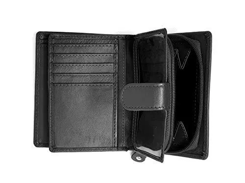 STARHIDE Ladies Genuine Leather Clutch Wallet with Side Zipped Coin Pouch 5525