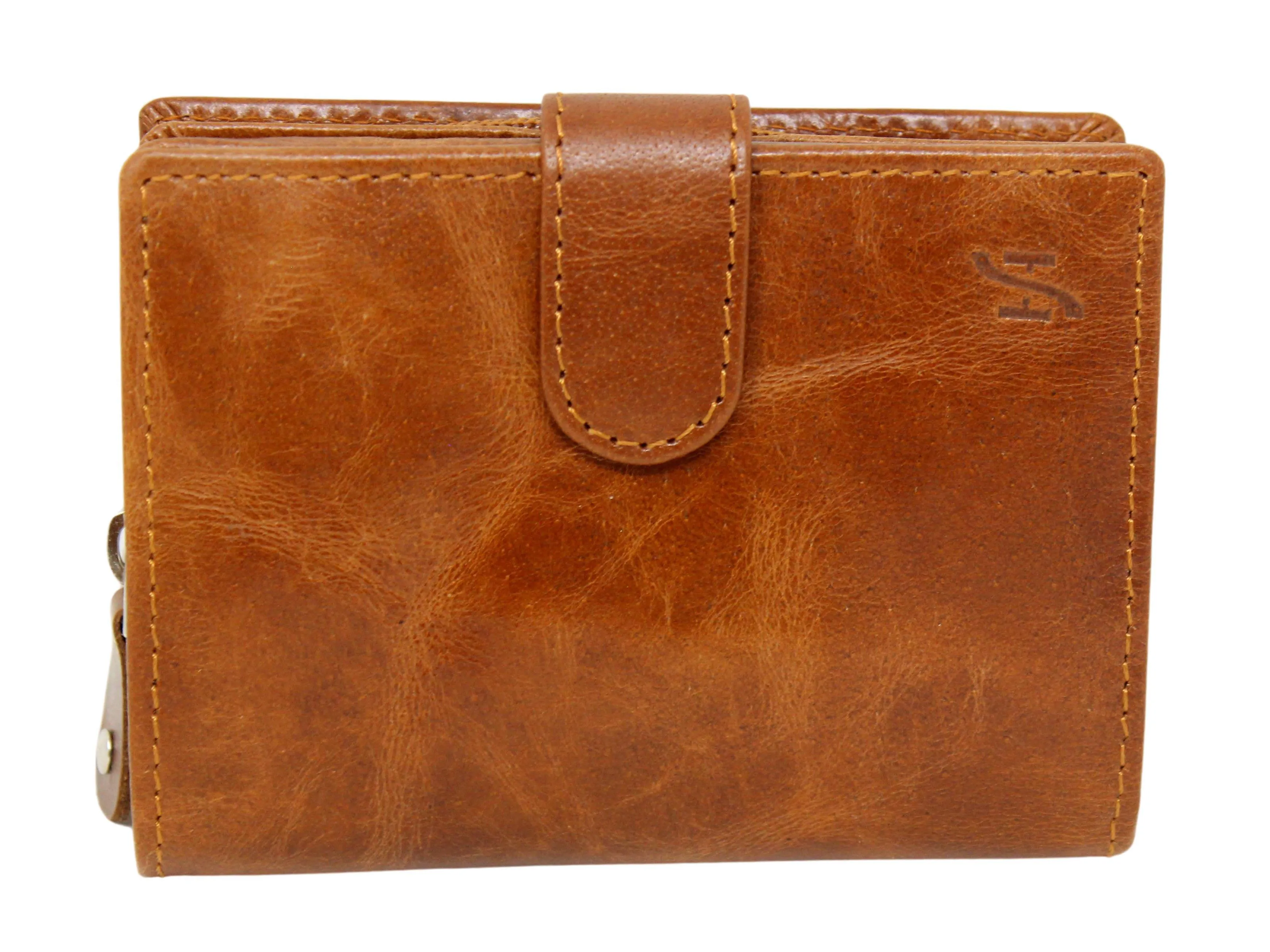 STARHIDE Ladies Genuine Leather Clutch Wallet with Side Zipped Coin Pouch 5525