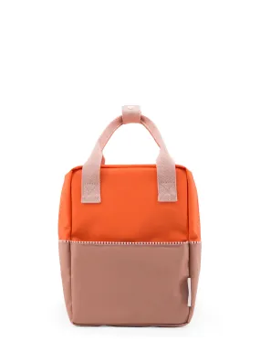Sticky Lemon Color Block Collection Small Backpack, Royal Orange/Chocolat/Pastry Pink