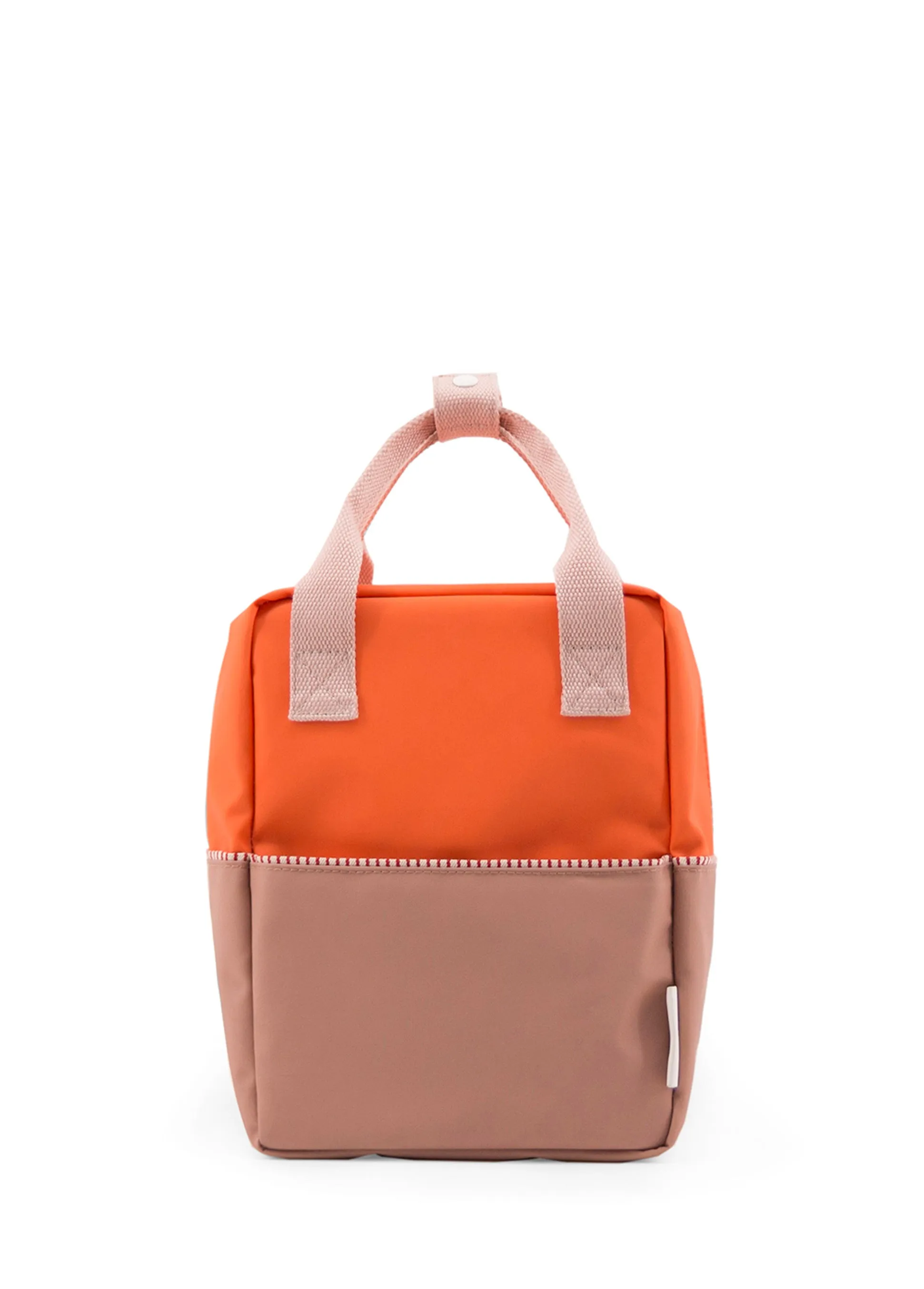 Sticky Lemon Color Block Collection Small Backpack, Royal Orange/Chocolat/Pastry Pink