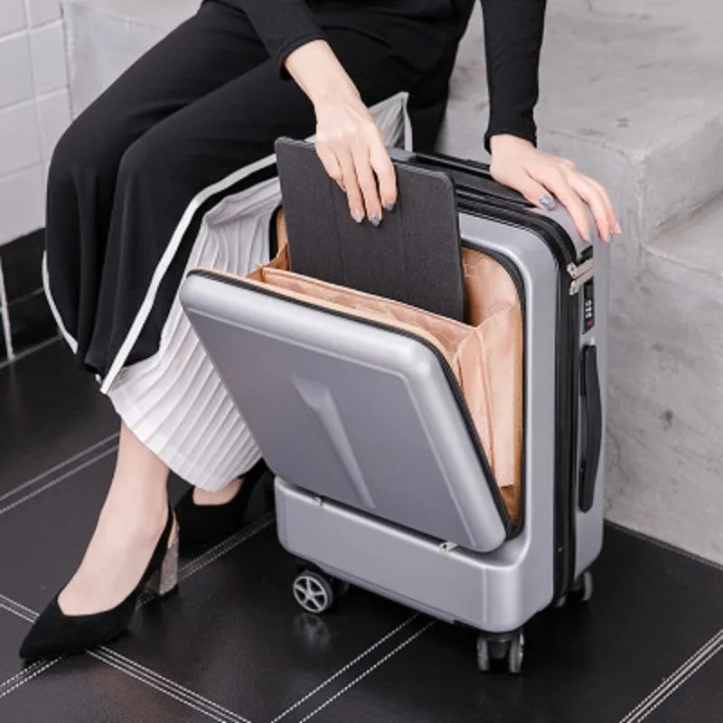 Travel tale Can board front computer bag High quality business 20"  24"Rolling Luggage Spinner brand Travel Suitcase