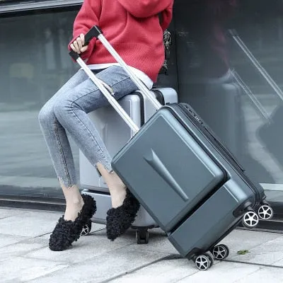 Travel tale Can board front computer bag High quality business 20"  24"Rolling Luggage Spinner brand Travel Suitcase