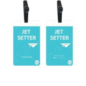 Unique Custom Made Luggage Tag Identifier Name Set 2 - Jet