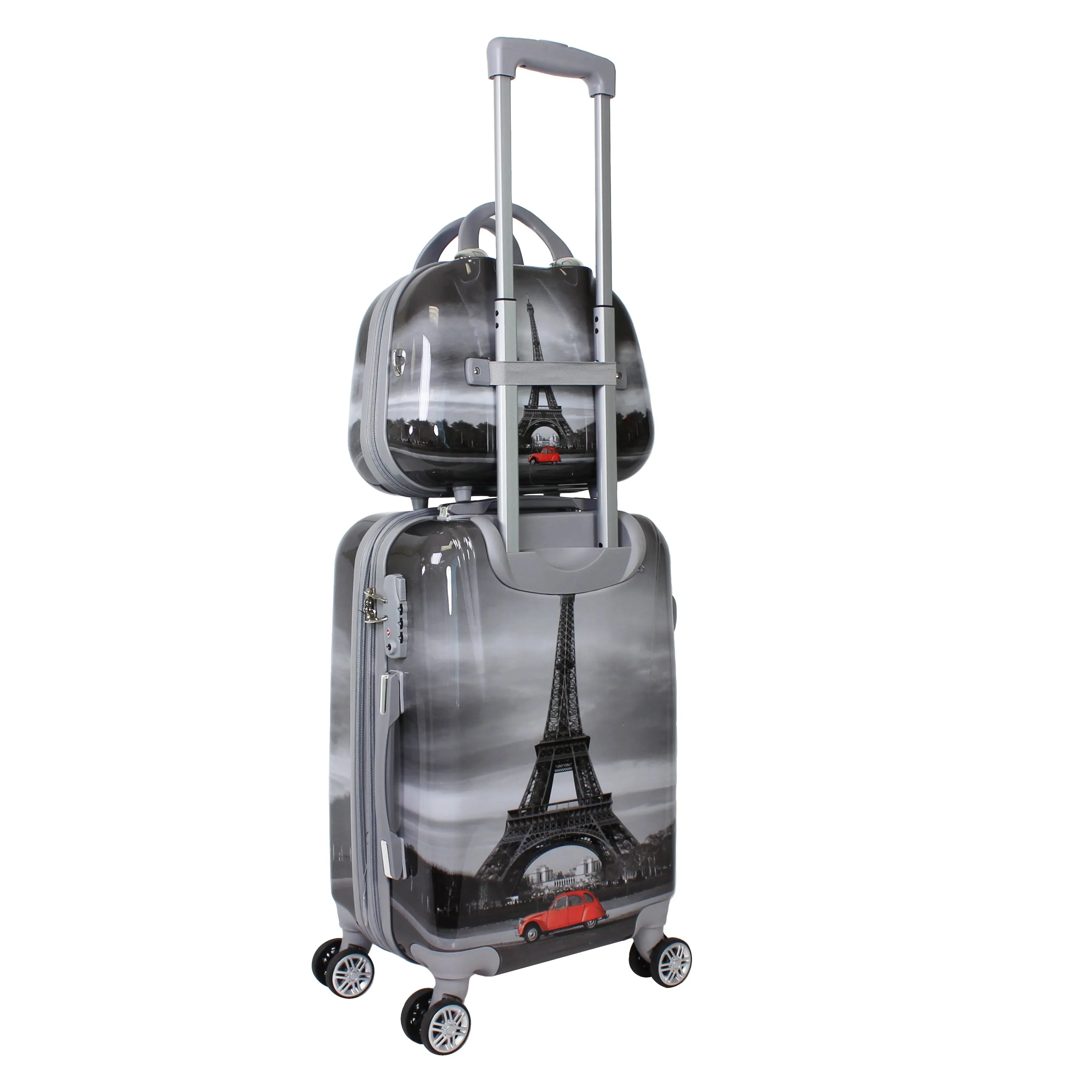 World Traveler Destination Paris 2-Piece Carry-on Hardside Spinner Luggage Set
