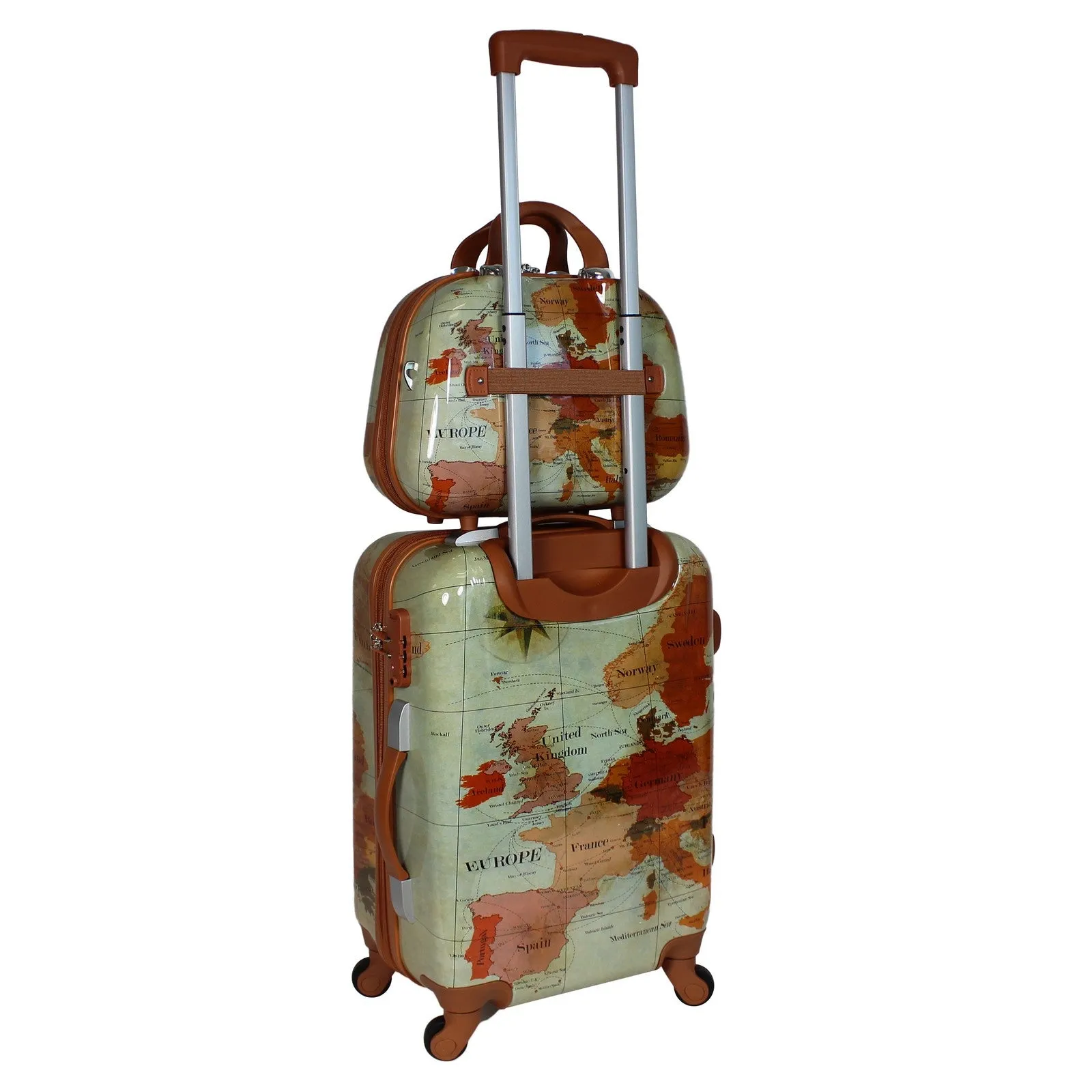 World Traveler Europe 2-Piece Carry-On Spinner Luggage Set with TSA Lock